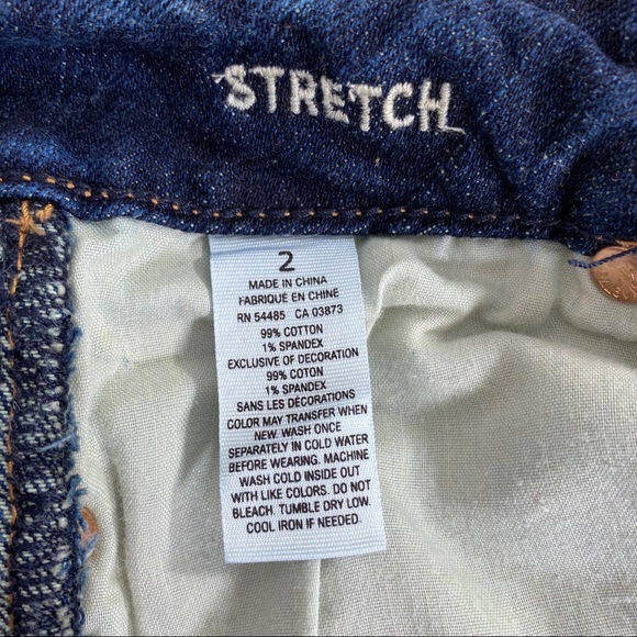 American Eagle Dark Wash Raw Hem Stripe Trim 2 - Picture 5 of 7